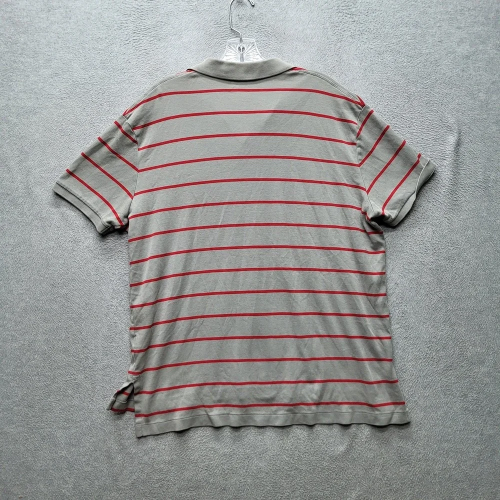 Polo Ralph Lauren Men Polo XL‎ Gray Pony Embroidery Striped Short Sleeve